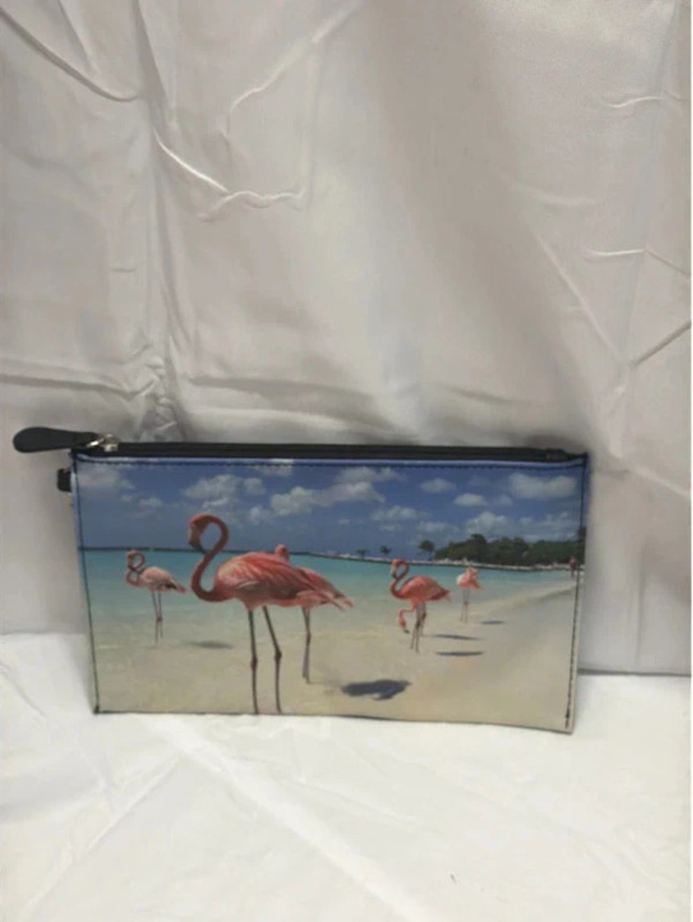 Pink flamingos wristlet